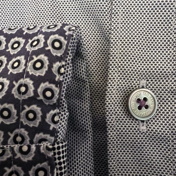 Ted Baker London Shirt 5 Plaid Flip Cuff Button Up Long Sleeve Mens - Picture 5 of 10